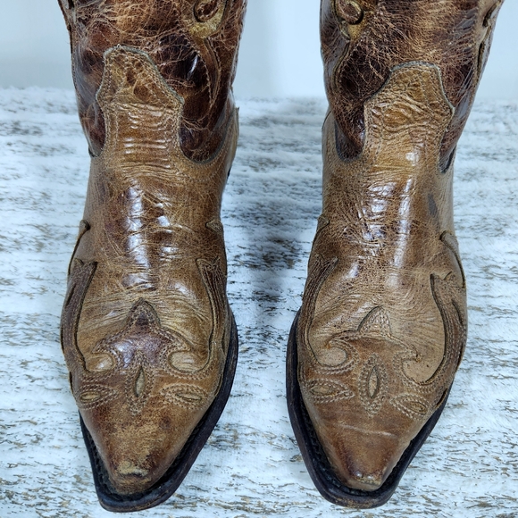 Boulet Canada Western Cowgirl Boot Brown Leather Snip Toe | Women's Size 8.5 - Picture 3 of 15